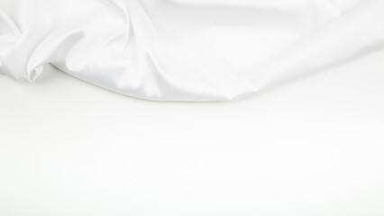 Abstract smooth elegant white silk or satin luxury cloth texture can use as wedding background.