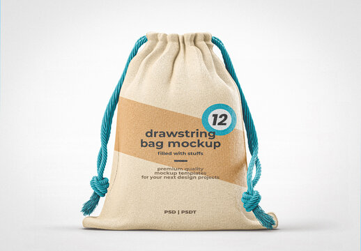Drawstring Bag Backpack Mockup 
