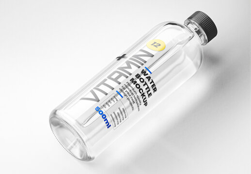 Transparent Water Bottle Mockup