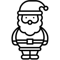 Santa Claus icon, Christmas related vector illustration