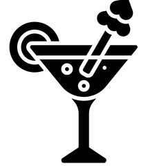 Cocktail icon, Christmas related vector illustration