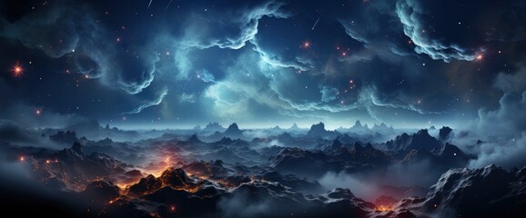Fototapeta premium Night Sky Universe Filled Stars Nebula , Background Banner HD