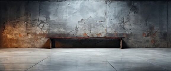 Panoramic View Empty Concrete Tiles Floor , Background Banner HD
