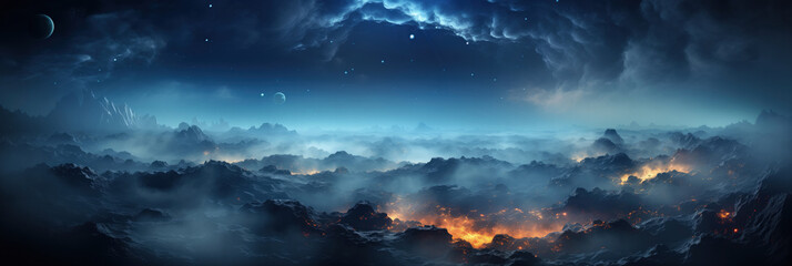 Colorful Panoramic Space Wallpaper Showcasing the Vastness of a Star Studded Universe