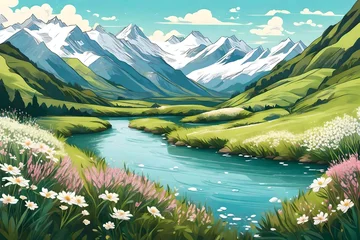 Photo sur Plexiglas Turquoise lake in the mountains