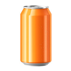 Orange soda can isolated on transparent background