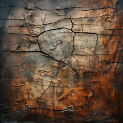 Fototapeta premium Abstract cracked vintage brown wood texture background