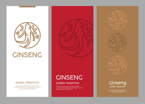 red ginseng Logo emblem banner image