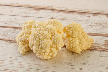 Raw white cauliflower cabbage heap