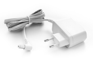 Charger with cable on white background