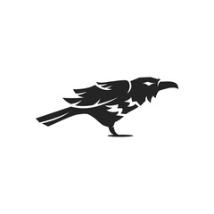 Raven Logo template Isolated. Brand Identity. Icon Abstract Vector graphic