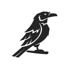 Raven Logo template Isolated. Brand Identity. Icon Abstract Vector graphic