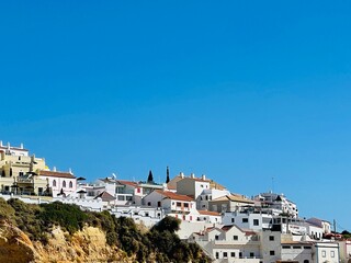 Beautiful view of Benagil Cave in Carvoeiro Algarve Portugal