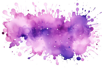 Vibrant Purple Watercolor Splash Abstract on a White Background