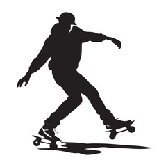 skating player silhouette vector