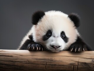 Cute panda bear on white background
 - obrazy, fototapety, plakaty