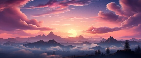 Crescent Moon Star On Dusk Sky , Background Banner HD