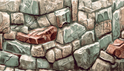 An old wall made of stones. Background for Photoshop