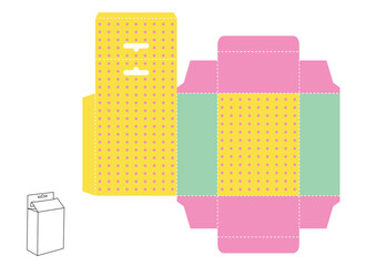 box packaging die-cut template design. with a colorful design and easy-to-edit color or theme.