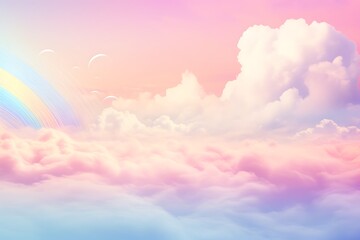 cloudy colourful background with rainbow colors