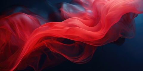 Flowing abstract red transparent silk