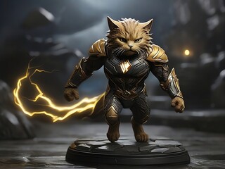 A lightning fast cat figure with a cat bold