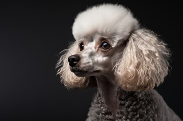 Elegant Poodle with Fluffy Ears in Studio