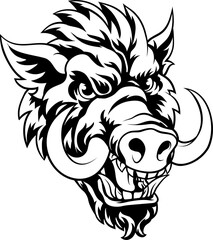 Boar Wild Hog Razorback Warthog Mascot Pig Cartoon