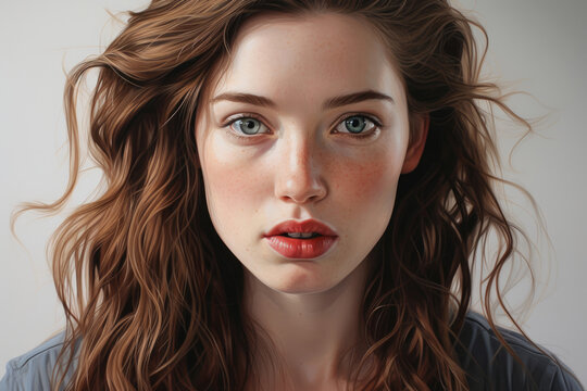 Hyper realistic illustration of a woman's face