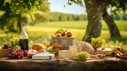 relaxation lifestyle picnic food illustration nature summer, snacks fruits, drinks cheese relaxation lifestyle picnic food