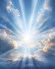 Heavenly sunrays clouds spiritual god light