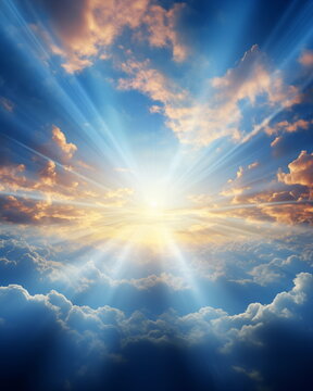 Heavenly sunrays clouds spiritual god light