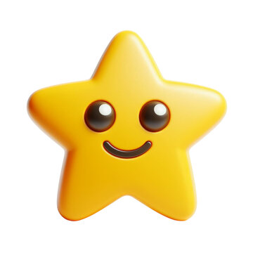 the blue and yellow star 3 D cartoon style