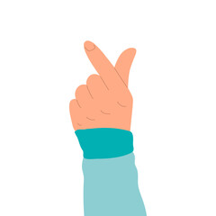 Korean heart - hand gesture. Modern flat Illustration on transparent background