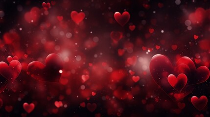 red heart romantic background for valentine day generated by AI tool