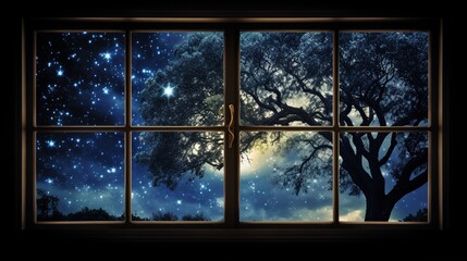 window in the night sky