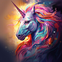Unicorn in the dark night