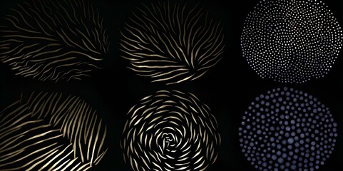 AI generated illustration of abstract floral patterns on a dark background