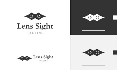 Logo design icon abstract geometric black masquerade spy face man woman mask eye with outline style