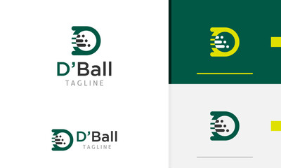 Logo design icon of geometric ball silhouette letter D alphabet initial for company brand identity
