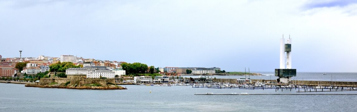 The yacht harbour and modern tower