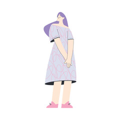 Dreaming Woman Character Having Fancy Imagination Vector Illustration