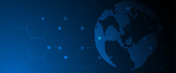 Technology Network Vector Background.. Science and technology presentation background. Big data connectivity software development wallpaper