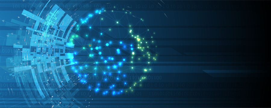 Technology Network Vector Background.. Science and technology presentation background. Big data connectivity software development wallpaper
