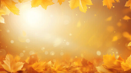 Rays of the sun leaf fall autumn background landscape - obrazy, fototapety, plakaty