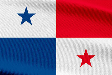 Close-up view of Panama National flag.