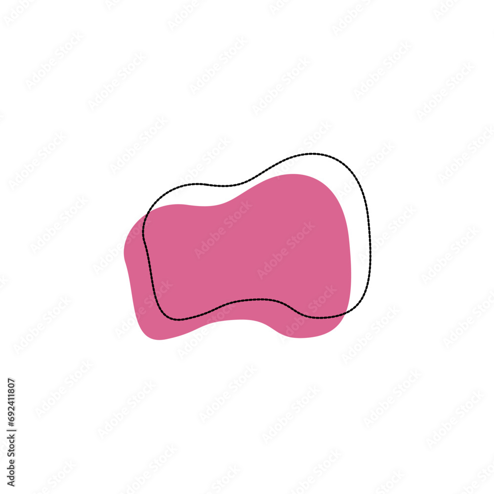 Poster set of blob elements dark pink background