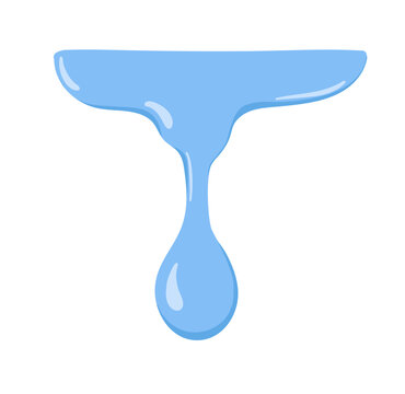 recommend clip art: Water drop flowing, dripping down. Waterdrop falling. Blue clean liquid, fluid melting, leaking, running off. Pure clear aqua, design element. Flat vector illustration isolated on white background