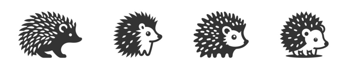 Hedgehog icon set. Vector illustration
