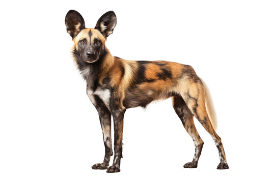 Sprint and Strive: The Exceptional Speed of African Wild Dogs isolated on transparent background